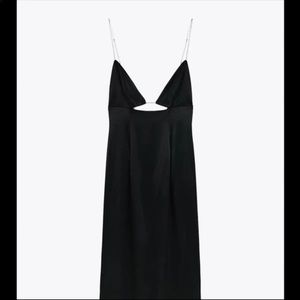 zara satin jewel dress